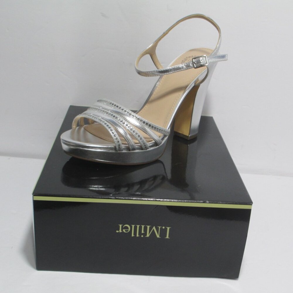 I. Miller Womens 11M Sylas Silver Pump Sandals Formal Party Wedding NEW
